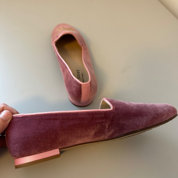 Jon Josef Pink Velvet Pirate Flat Smoking Shoes | Size 6.5 - Picture 4 of 5